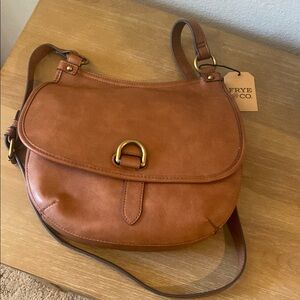 Frye and Co Faux Brown Leather Crossbody Bag